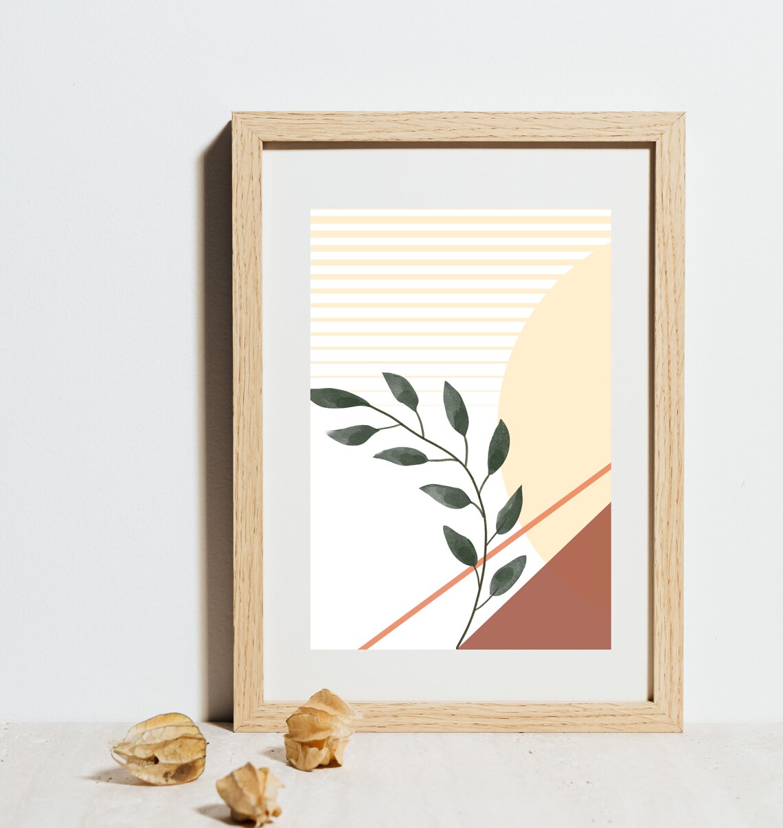 Earth Tones Sun Boho Abstract Botanical Art Print - Image 3