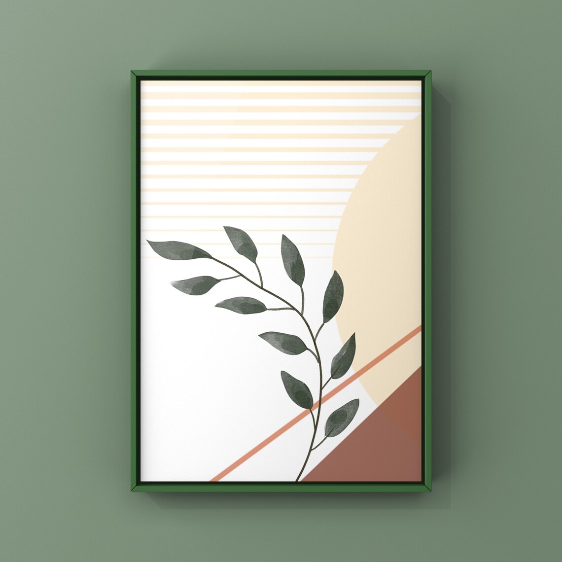 Earth Tones Sun Boho Abstract Botanical Art Print - Image 2