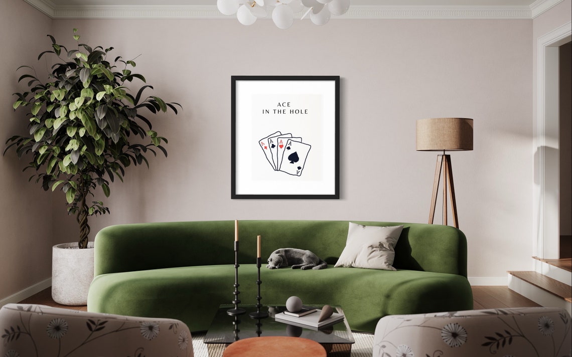 Ace In The Hole Four Aces Playing Cards Minimalist Wall Art Print - Image 3