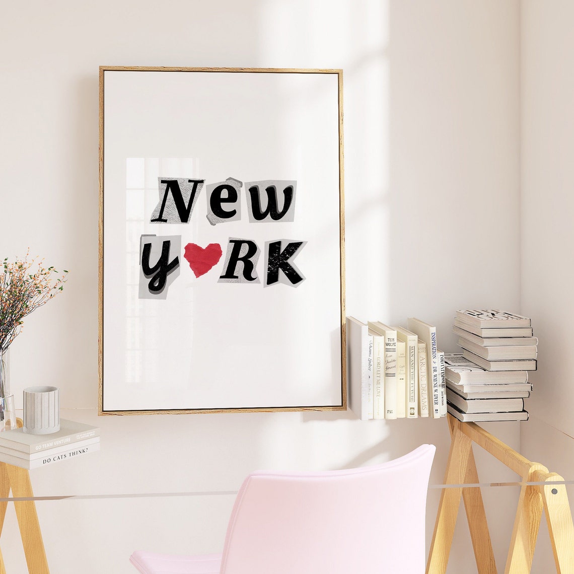 New York Print Poster Wall Art Ny New York Art Minimalist Ny Art Heart Art New York Print New York Big Apple Wall Art Print Art - Image 3