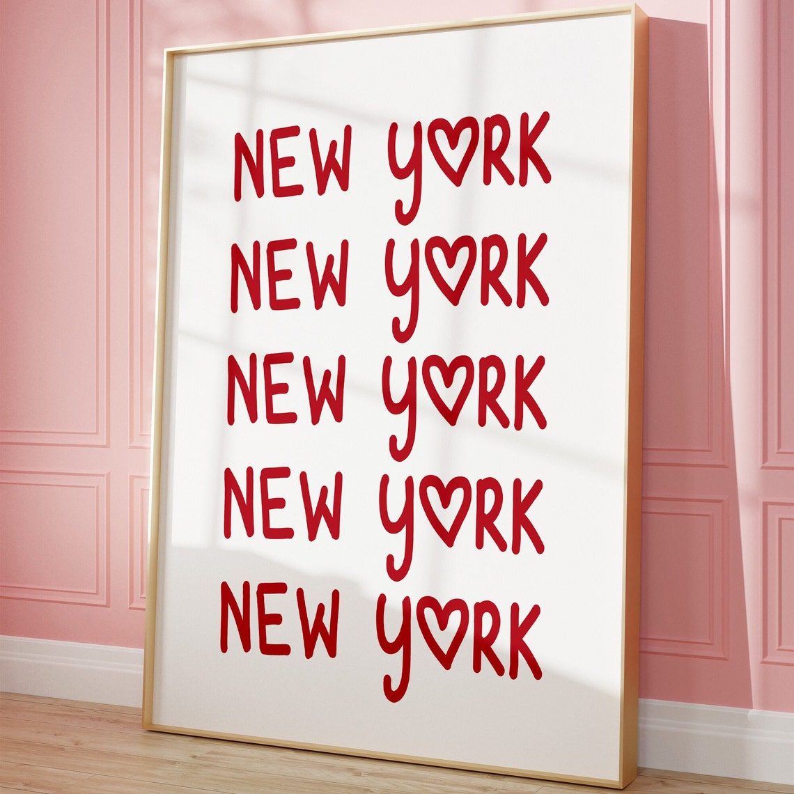 New York Print Poster Wall Art Ny New York Art Minimalist Ny Art Heart Art New York Print New York Big Apple Wall Art Print Art - Image 2