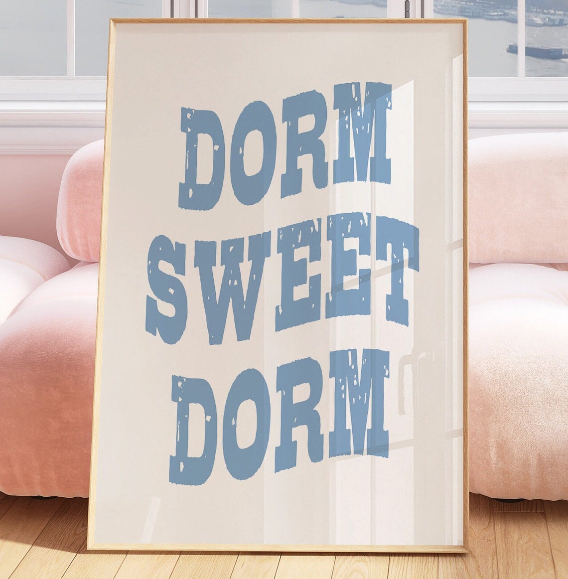 Dorm Sweet Dorm Blue Distressed Collegiate College Room Decor Poster
