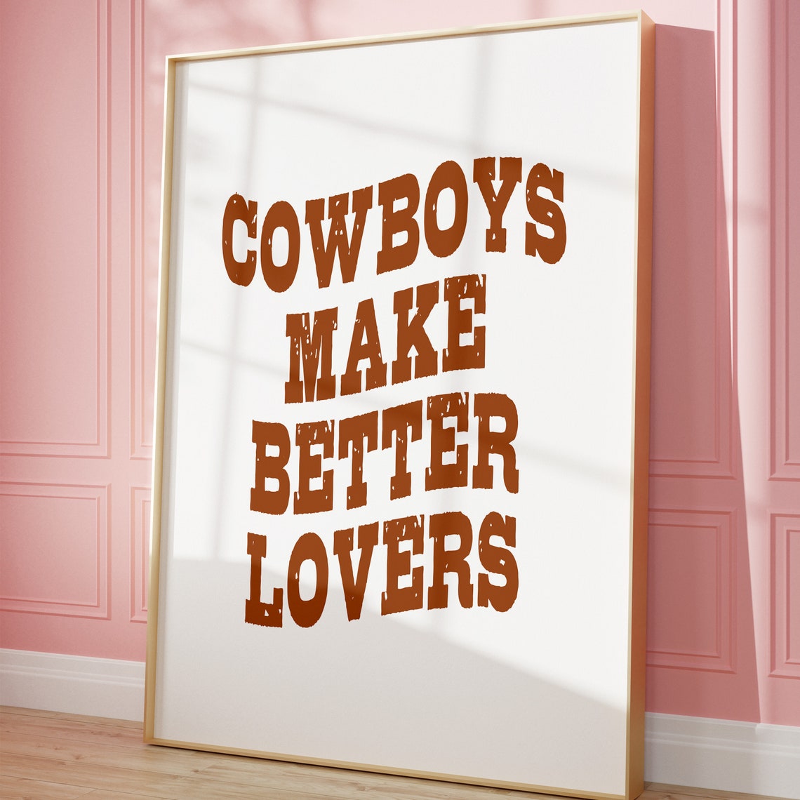 Cowboys Make Better Lovers Western Quote Retro Typography Poster - Image 4