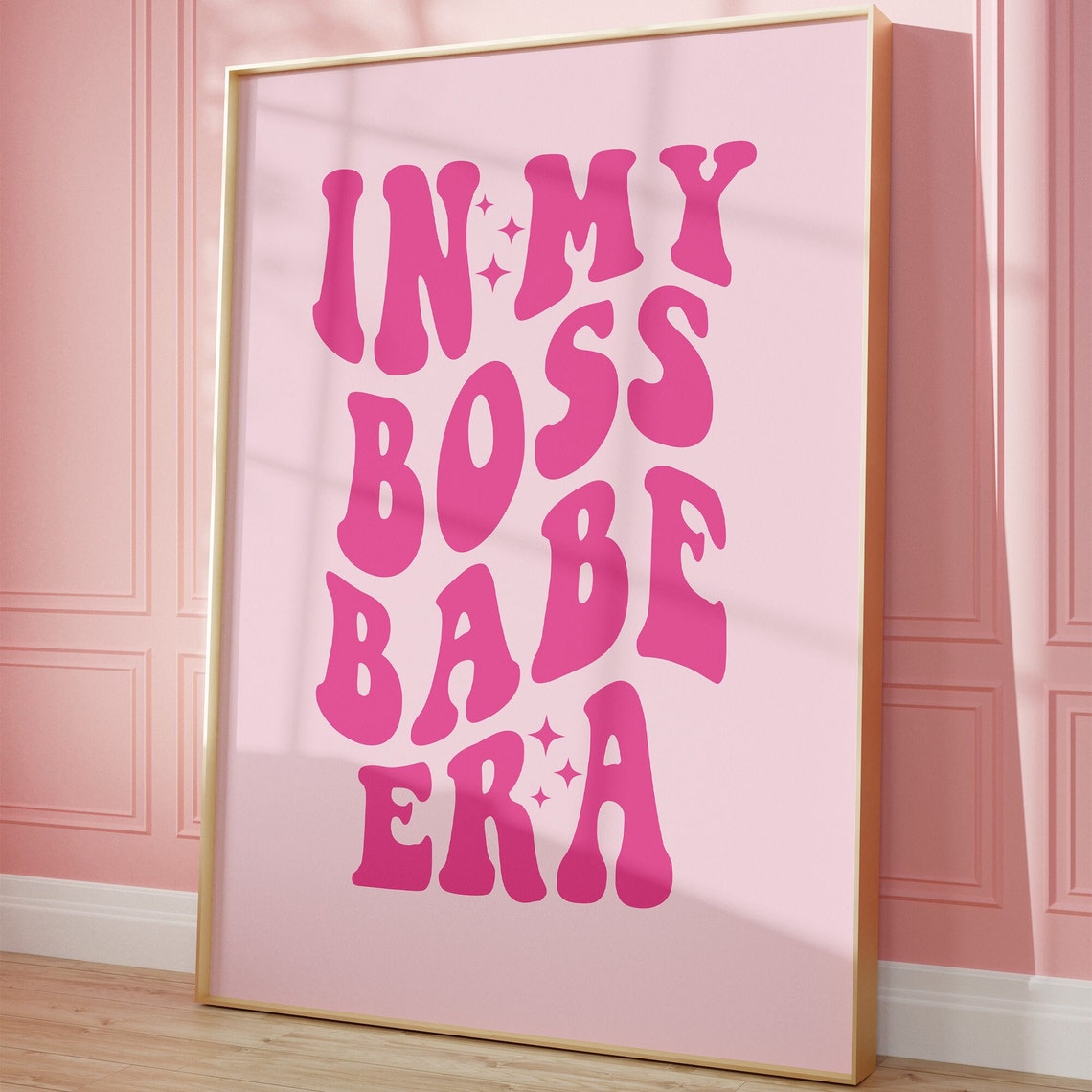 In My Boss Babe Era Retro Pink Trendy Preppy Quote Dorm Poster