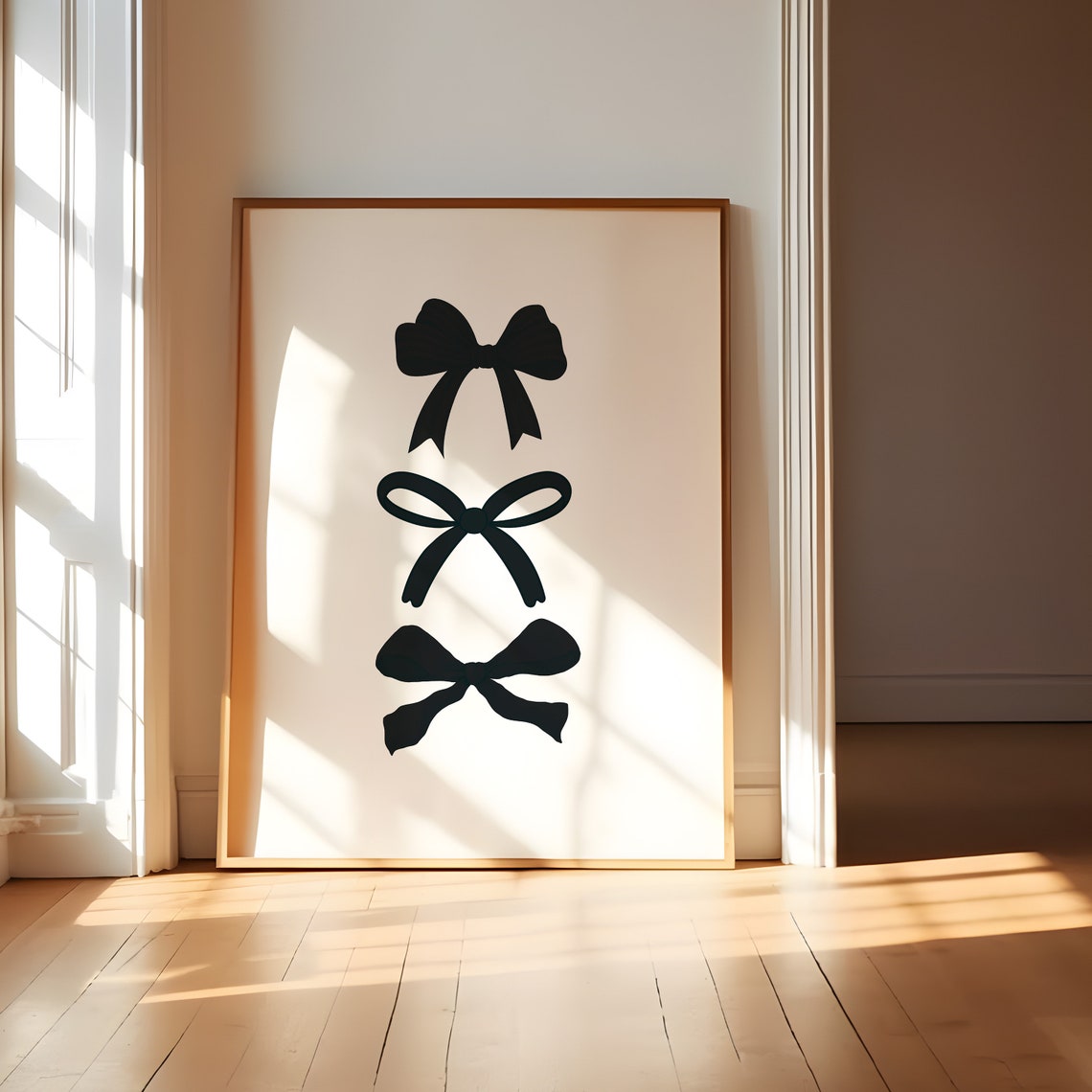 Three Black Bow Silhouettes Minimalist Coquette Balletcore Poster - Image 5
