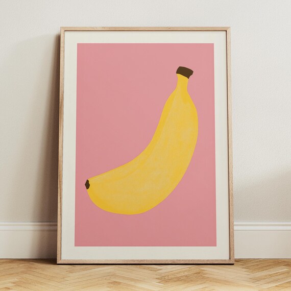 Banana Print Banana Illustration Abstract Wall Art Banana Wall Art Print Kitchen Wall Art Modern Fruit Print 2