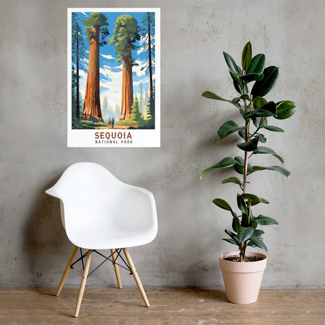 Sequoia National Park Giant Sequoia Trees Trail Vintage Travel Poster - Image 2