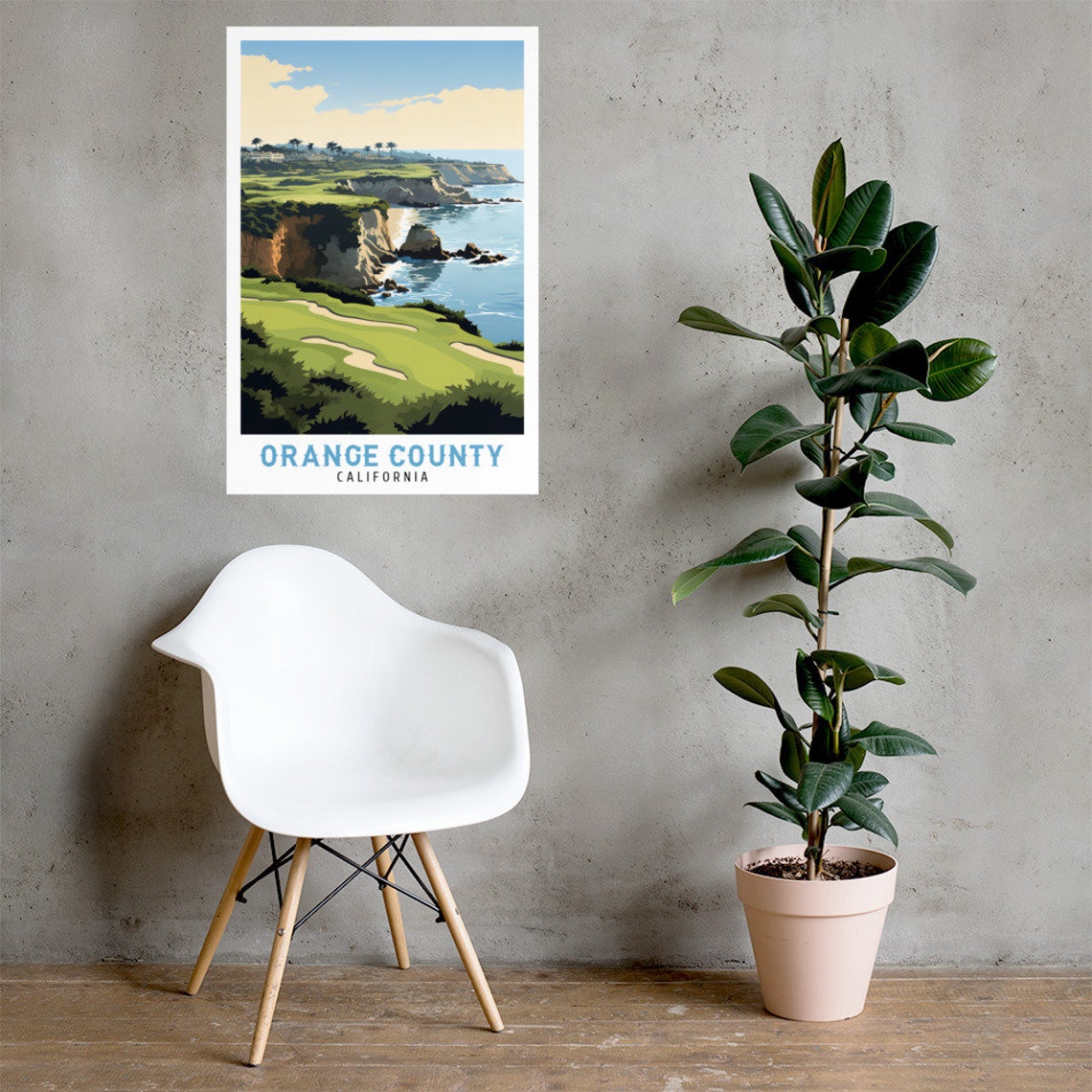 Orange County California Coastal Golf Course Cliff Ocean Poster