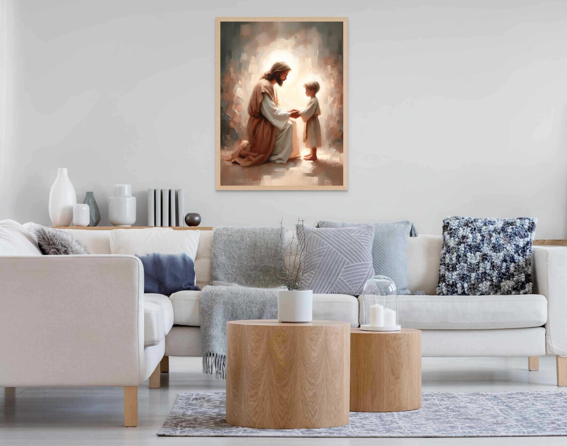 Trust Your Savior Jesus And Boy Art Print - Image 6