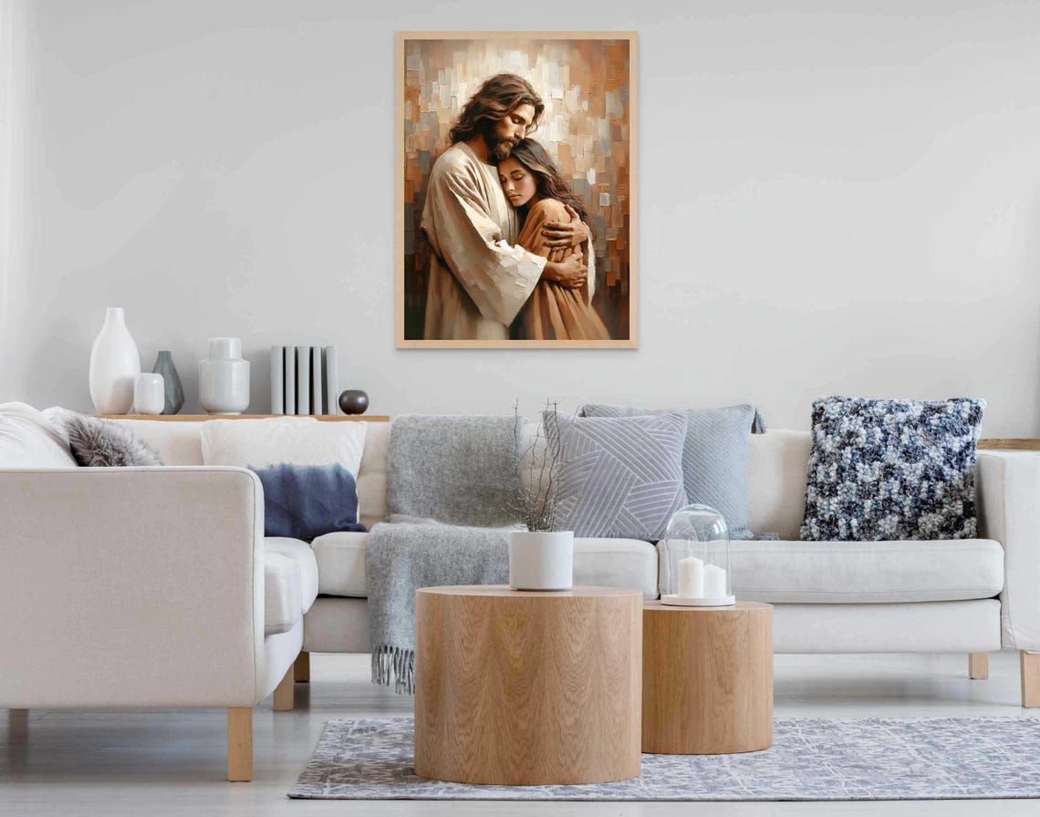 Jesus And Woman Modern Christian Art Jesus Hugging Woman Jesus Christ Painting Lds Art Bible Art Christ Art Jesus Png Jesus Prints - Image 7