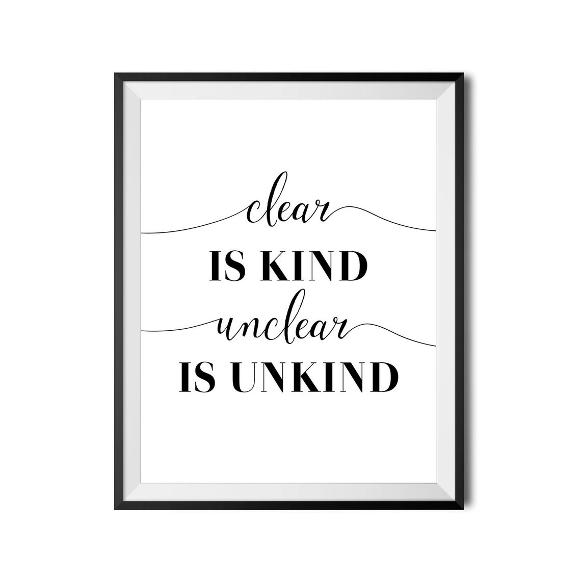 Clear Is Kind Unclear Is Unkind Leadership Quote Office Poster - Image 2