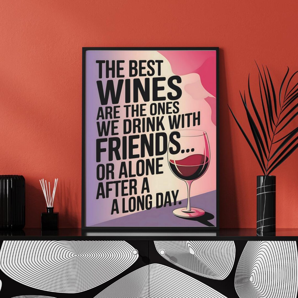 Wine Print, Modern Wine Poster - Image 4
