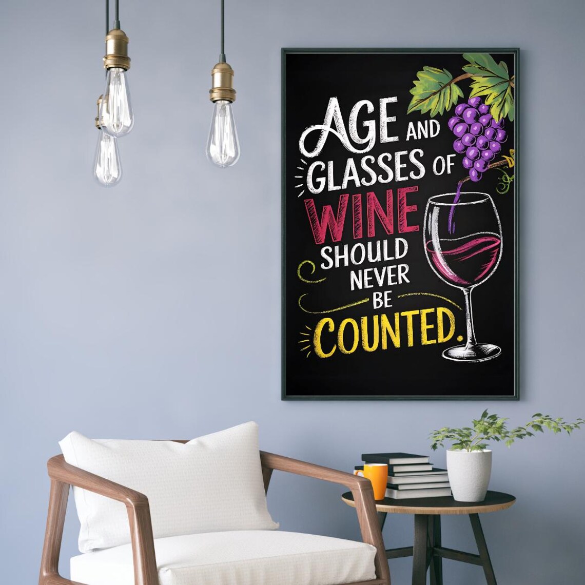 Wine Poster Art, Modern Wine Saying Joke - Image 4