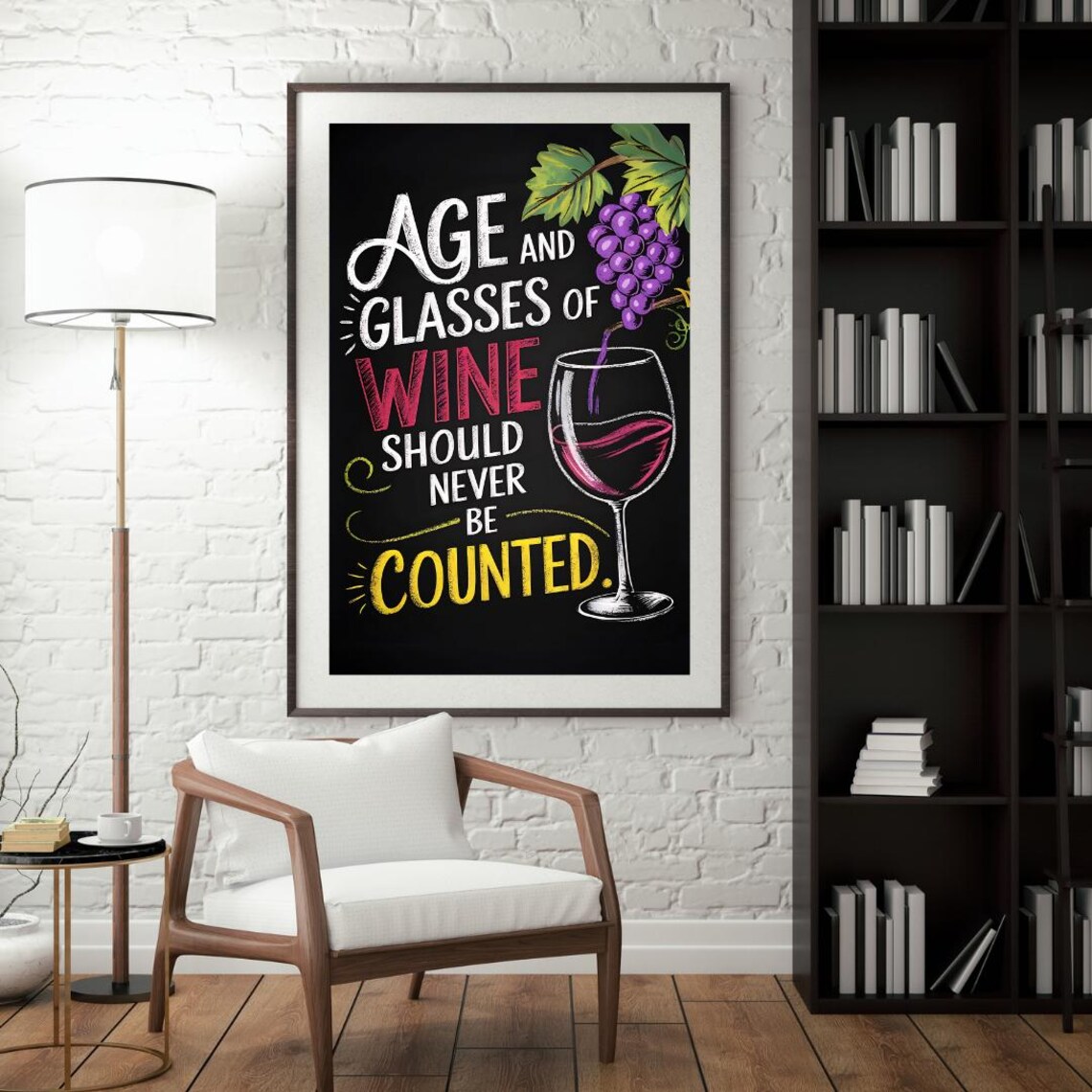 Wine Poster Art, Modern Wine Saying Joke - Image 2