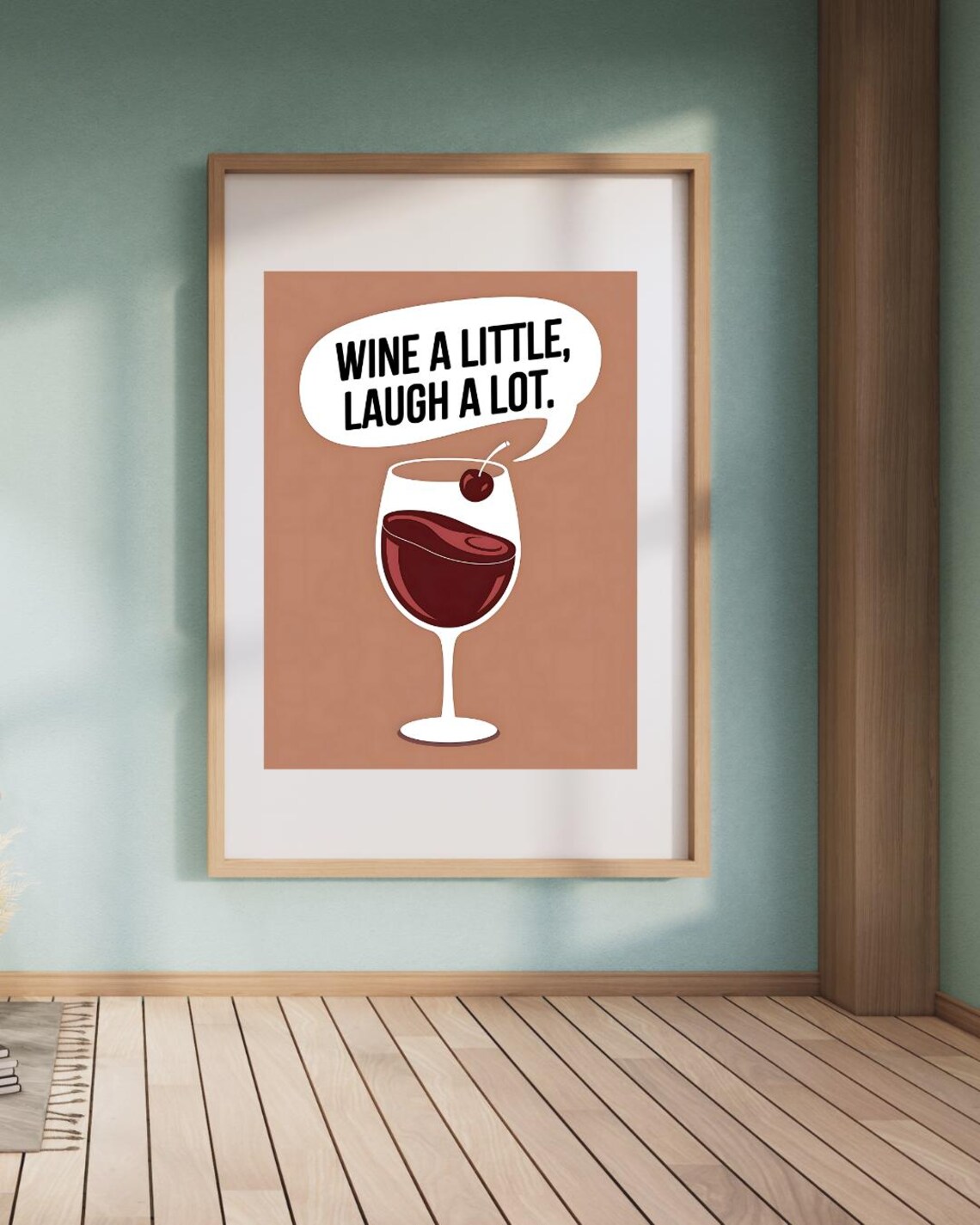 Wine Quote Art Print, Modern Bar Cart Decor - Image 2