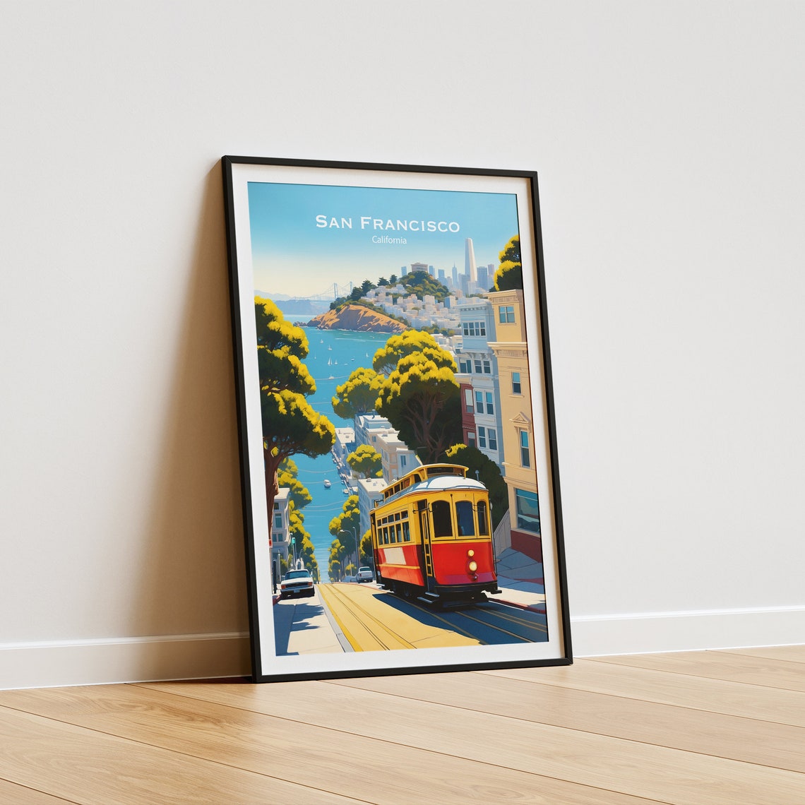 San Francisco California Classic Cable Car On A Steep Hill Poster - Image 5