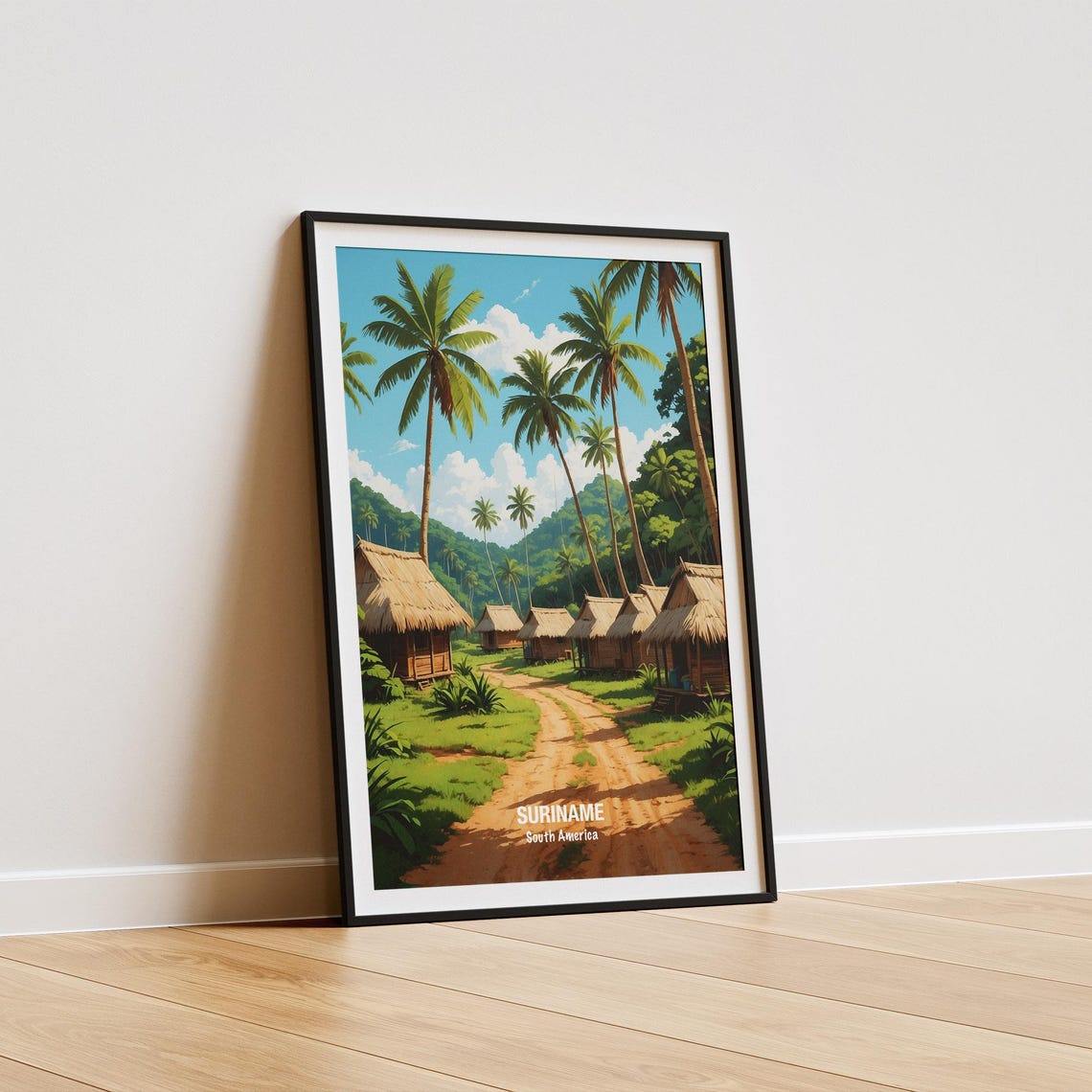 Suriname Palm Lined Jungle Village Path South America Poster - Image 5