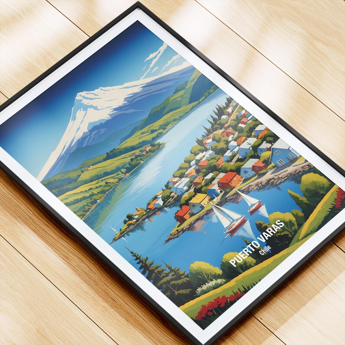 Puerto Varas Chile Osorno Volcano Lake Llanquihue Travel Poster - Image 4