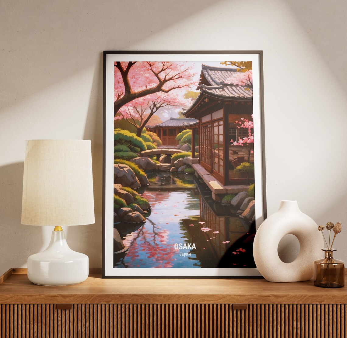 Osaka Japan Travel Poster Osaka Skyline Print Japanese Culture Art Gift For Travelers Home Decor Wall Art Travel Lover Gift - Image 3
