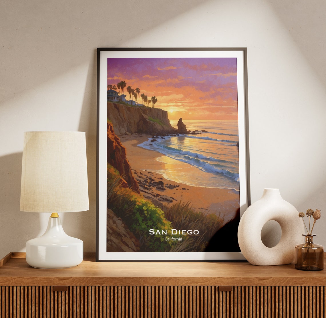 San Diego California Travel Poster San Diego California Travel Print San Diego California Poster Wedding Gift Birthday Present - Image 3