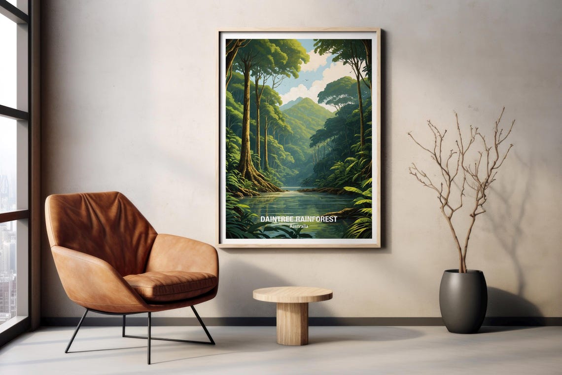 Daintree Rainforest Australia Green River Canopy Nature Poster - Image 2