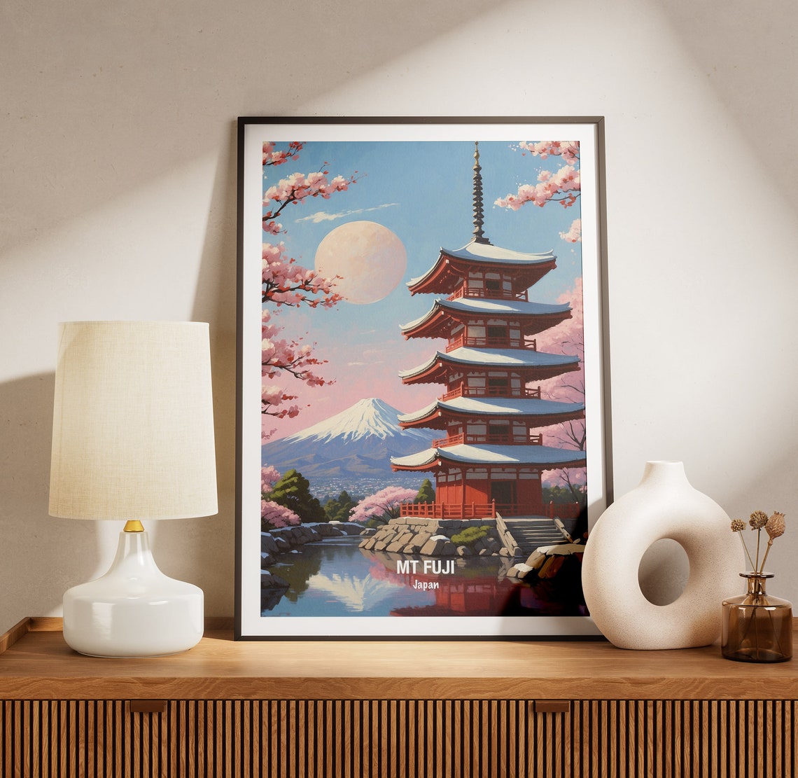 Mount Fuji Chureito Pagoda Cherry Blossom Japan Travel Poster - Image 3