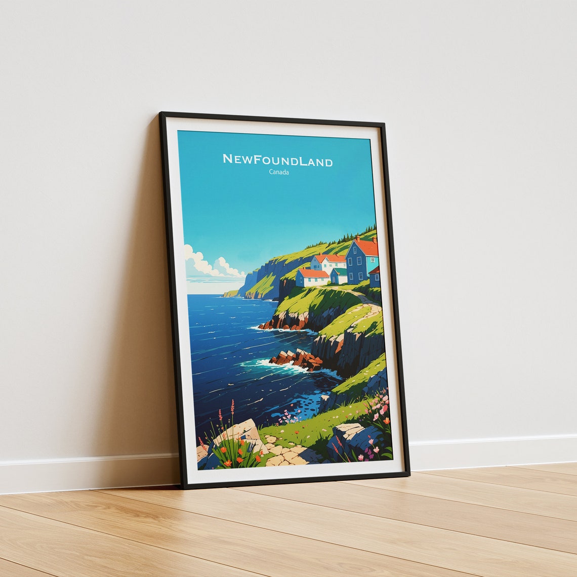 Newfoundland Canada Coastal Cliffs Village Ocean Cliffs Poster - Image 5
