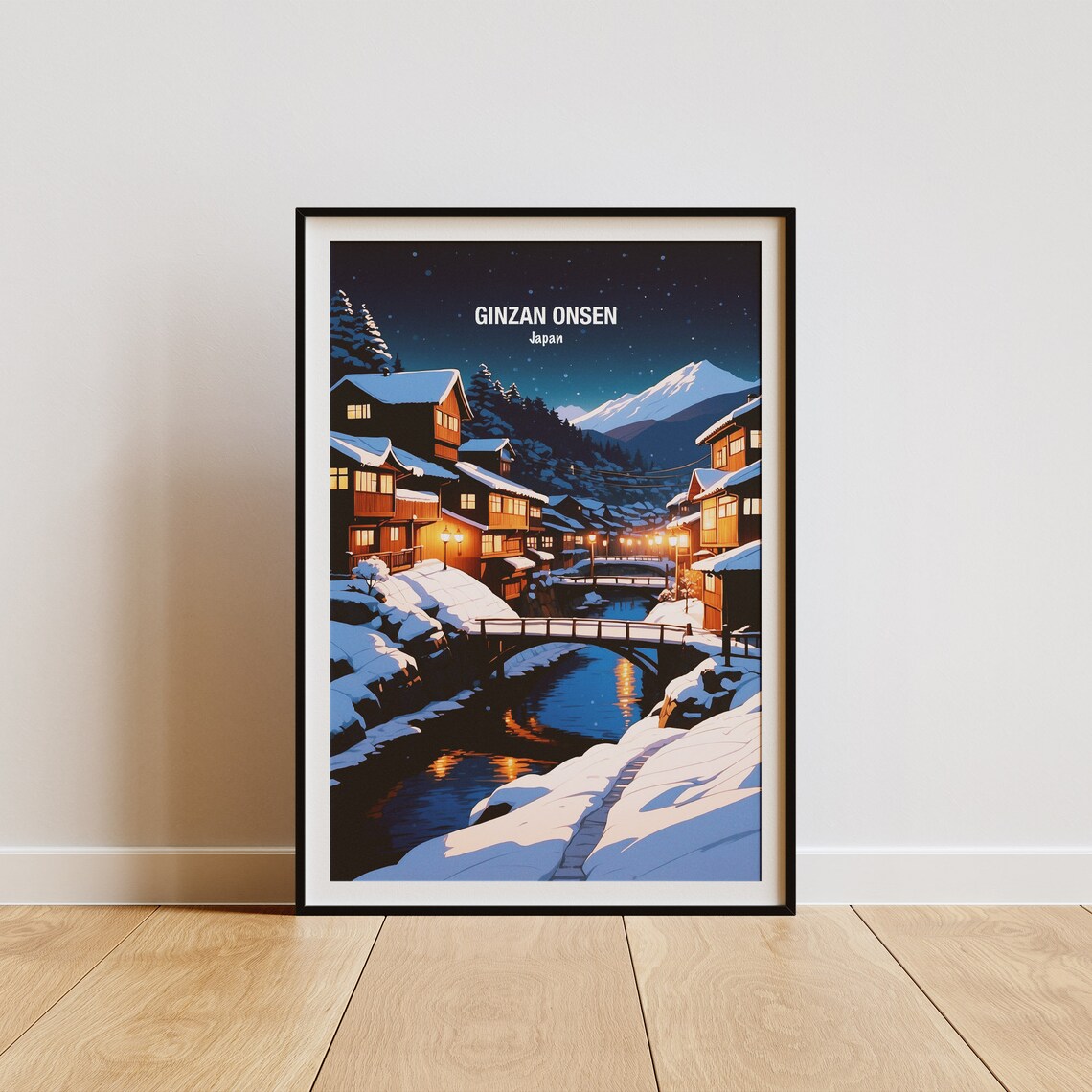 Ginzan Onsen Travel Poster Japan Travel Print Vintage Style Art Unique Gift Japanese Onsen Decor Perfect For Travel Lovers