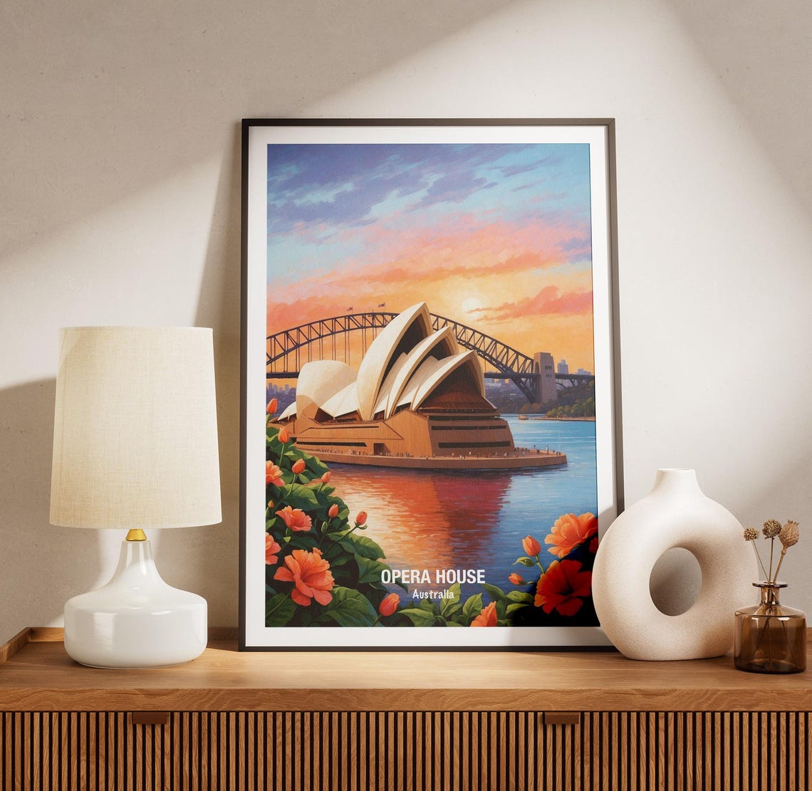 Sydney Opera House Harbour Bridge Sunset Australia Landmark Poster - Image 3