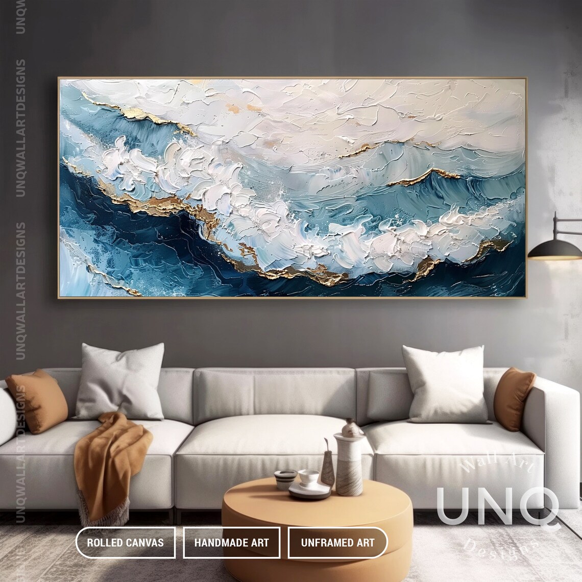 Modern Ocean Waves Impressionist Wall Art Print - Image 5