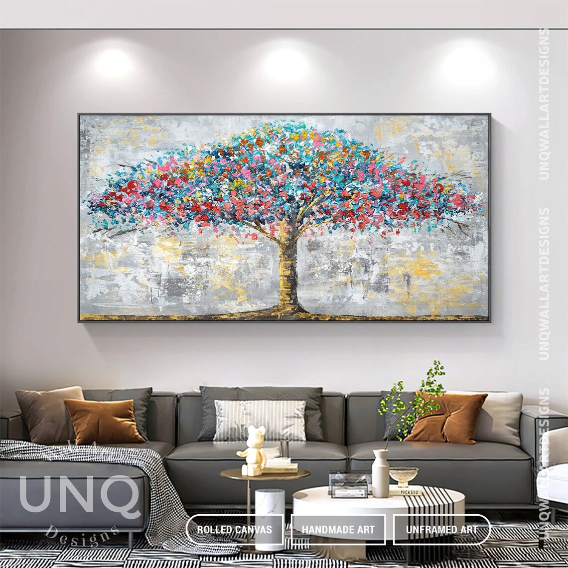 Modern Blossom Tree, Colorful Bohemian Art Print - Image 5
