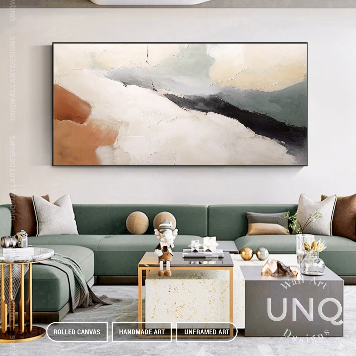 Minimalist Abstract Painting, Beige Brown Art Print - Image 5