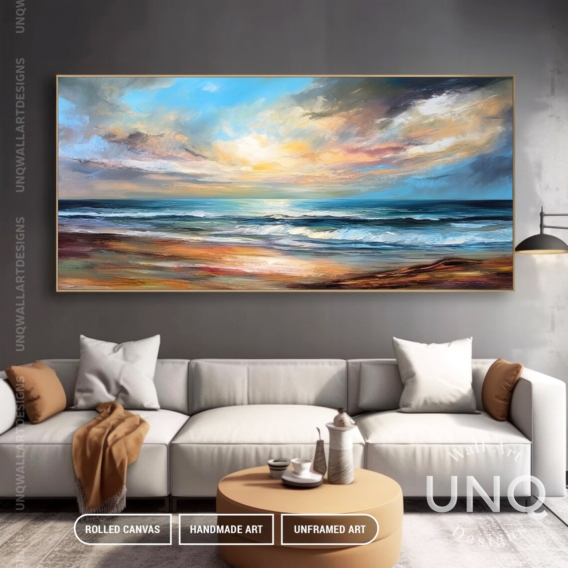 Seascape Impressionist Acrylic Painting Art Print - Image 3