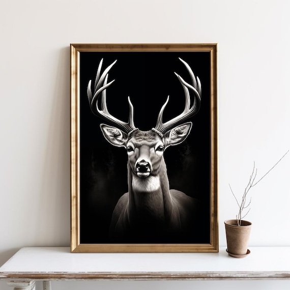 Deer Wall Art Forest Animal Decor Hunting Stag Print Vintage Modern Farmhouse Poster Sg130