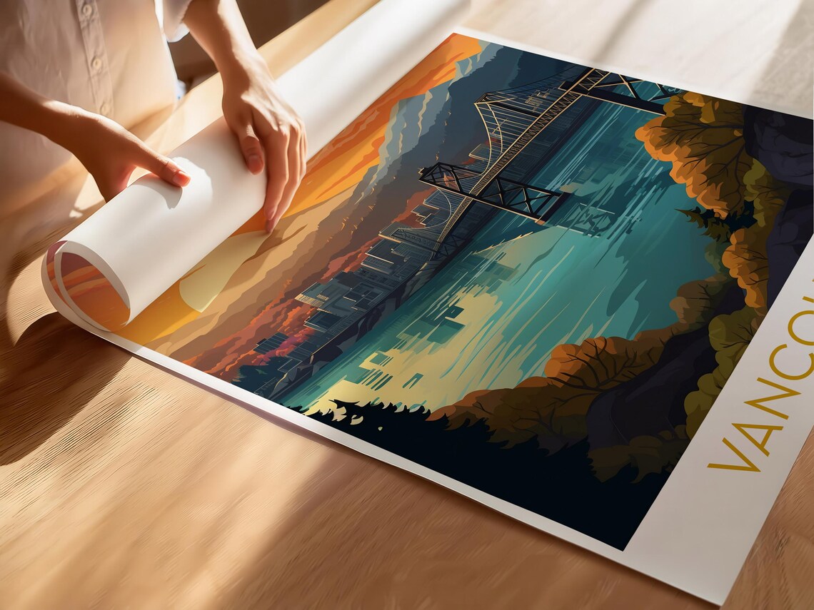 Vancouver City Poster Print Wall Decor Fine Art Paper Print Travel Poster Unique City Poster Highend Print Quality On Fine Art Paper - Image 4