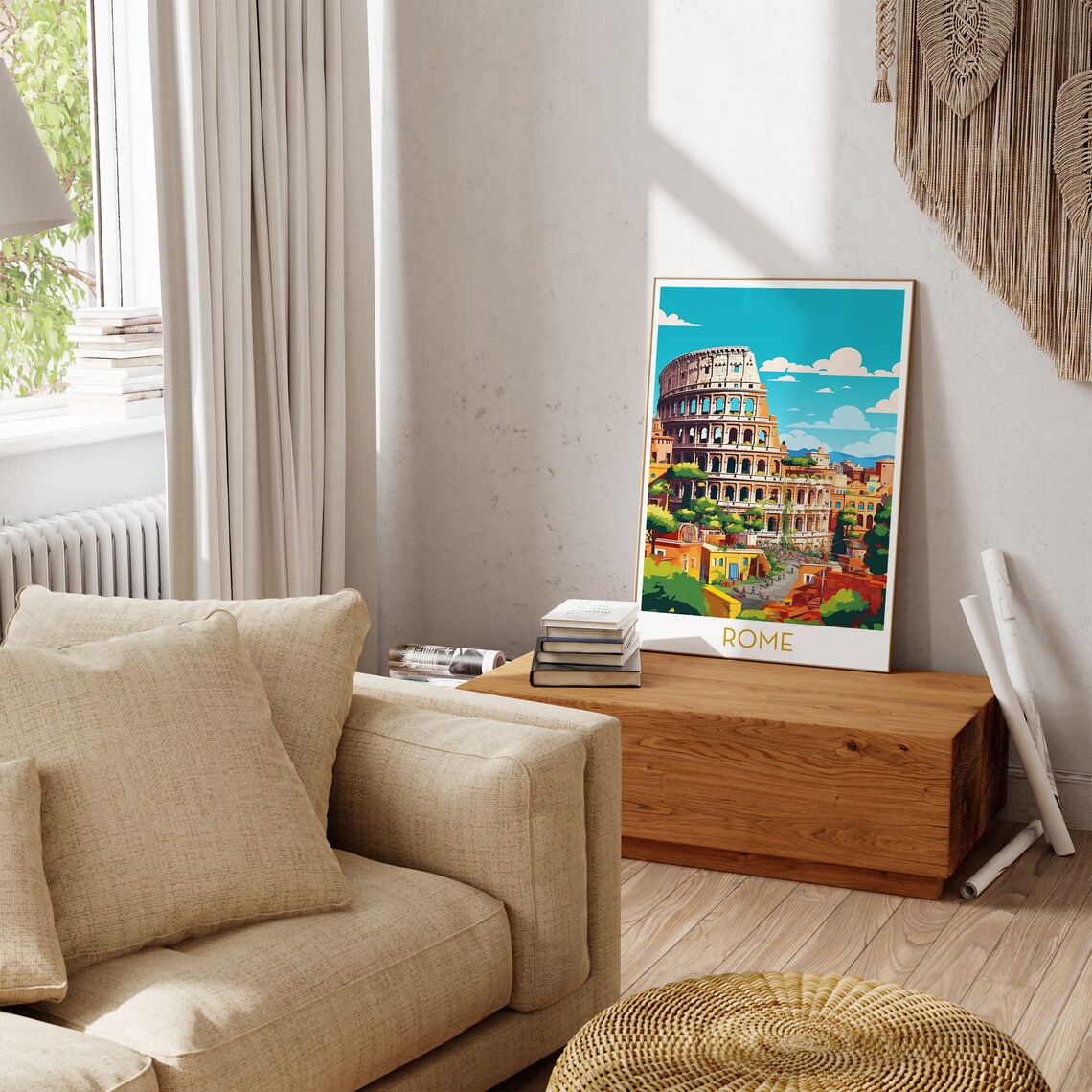 Rome Italy Colosseum Ancient Landmark Colorful Pop Art Travel Poster - Image 3