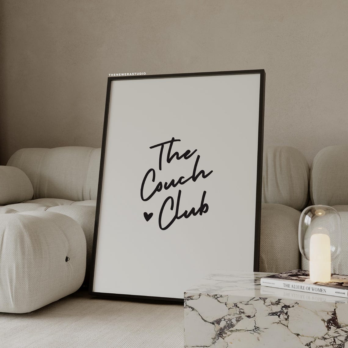 The Couch Club Handwritten Script Cozy Living Room Decor Poster