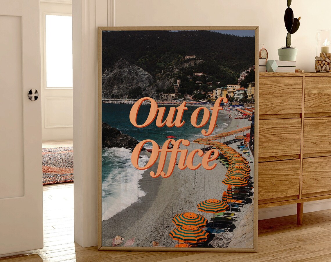 Out Of Office Retro Vintage Summer Wall Art Print