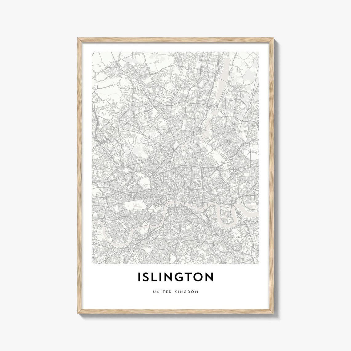 Islington London Minimalist Street Map United Kingdom Poster