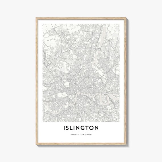 Islington London Minimalist Street Map United Kingdom Poster