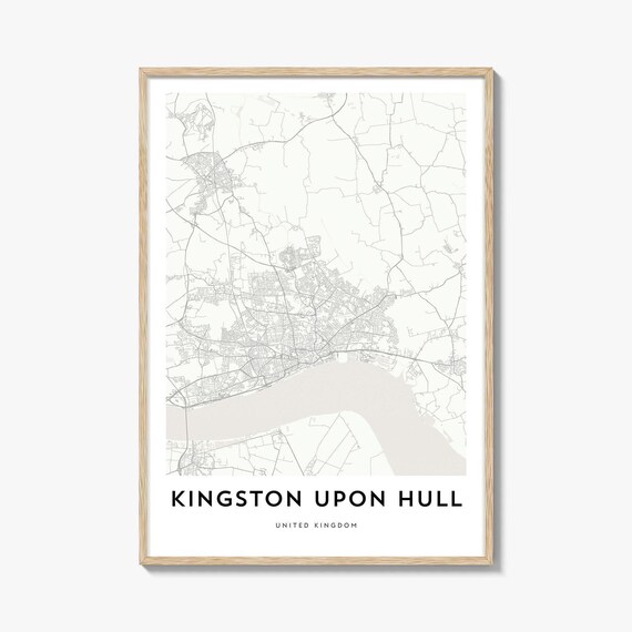 Kingston Upon Hull UK Minimalist Map Poster Modern Wall Decor