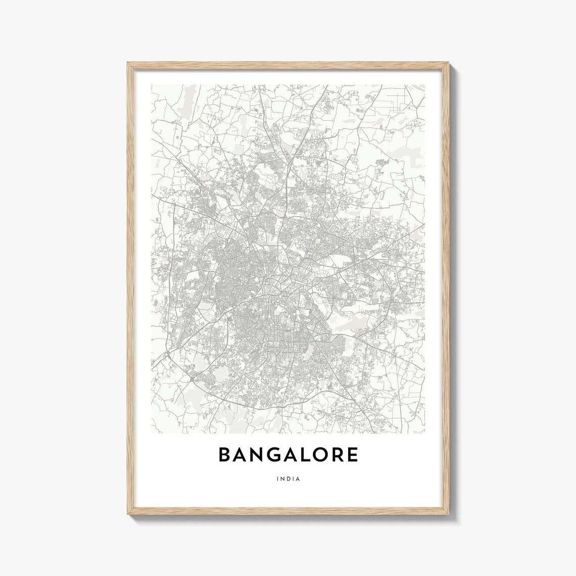 Bangalore India Minimalist City Street Map Art Print Gift Decor