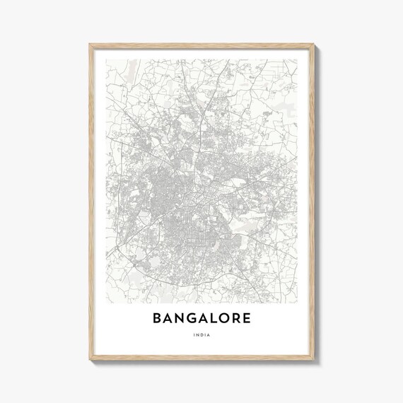 Bangalore India Minimalist City Street Map Art Print Gift Decor