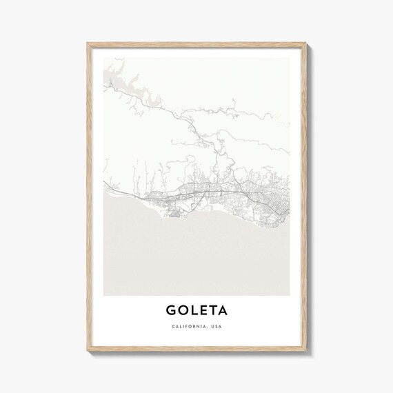 Minimalist Goleta California Street Map City Road Illustration Poster