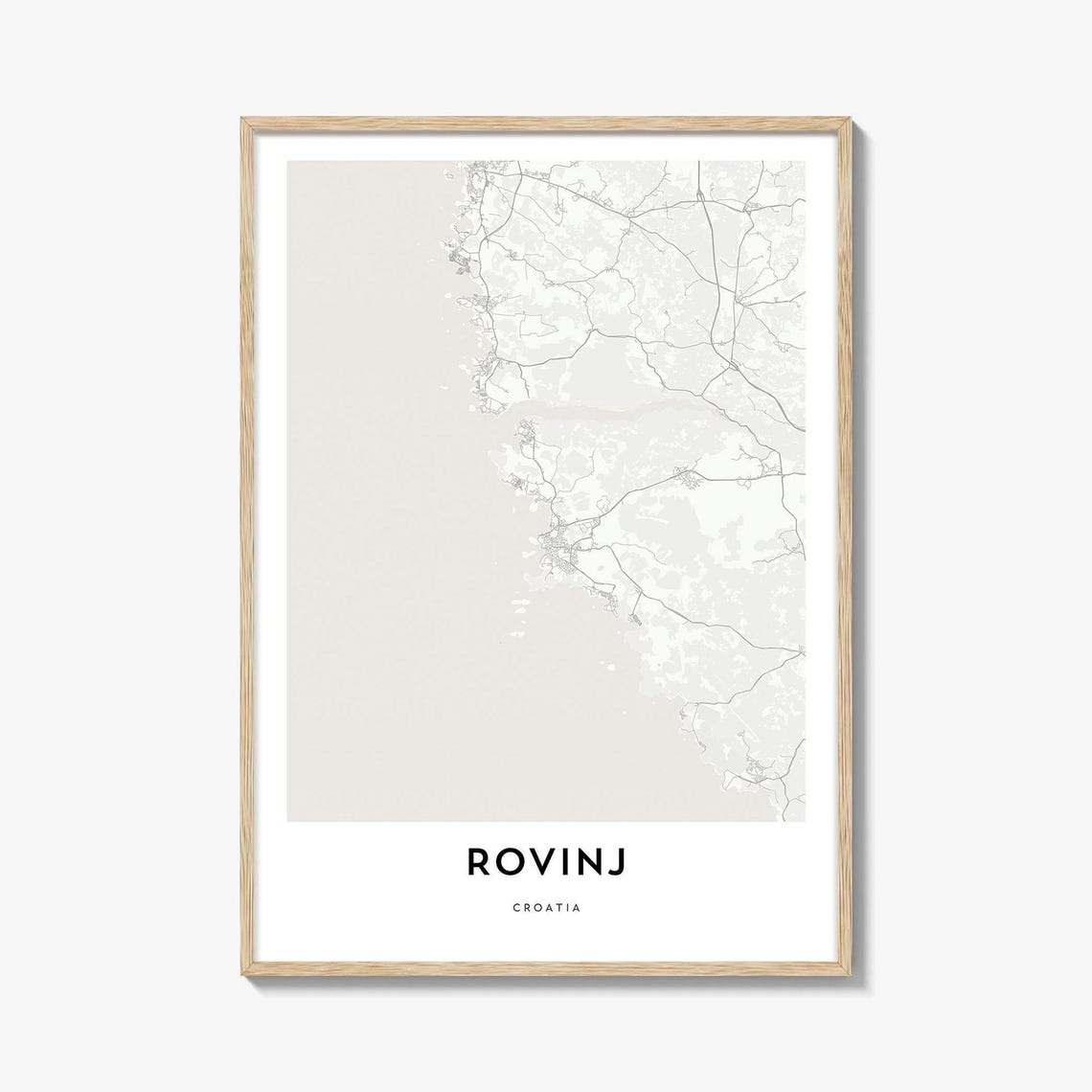 Rovinj Croatia Minimalist City Street Map Decor Travel Poster