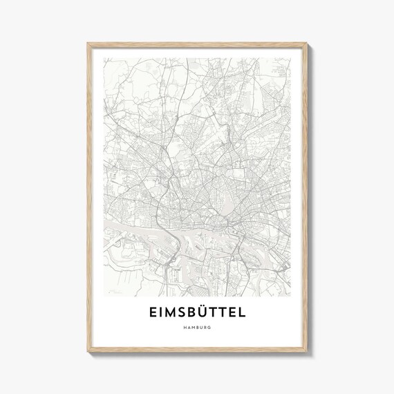 Eimsbüttel Hamburg Minimalist District City Streets Map Poster