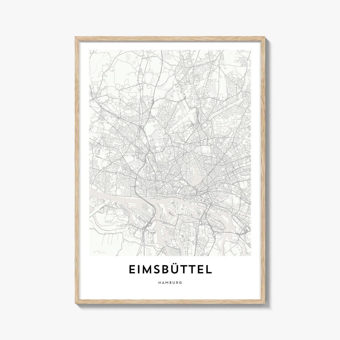 Eimsbüttel Hamburg Minimalist District City Streets Map Poster