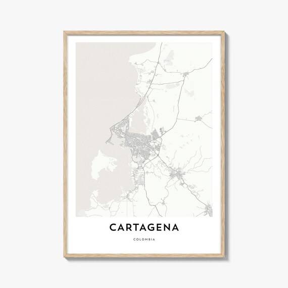 Cartagena Colombia Minimalist City Map Line Art Gift Home Poster