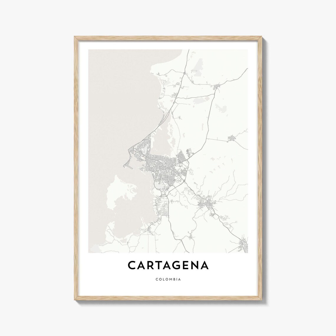 Cartagena Colombia Minimalist City Map Line Art Gift Home Poster
