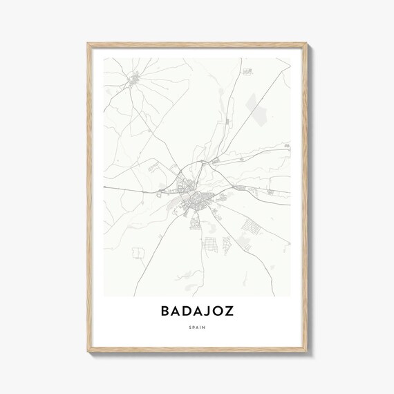 Badajoz Spain Minimalist City Street Map Urban Style Decor Poster